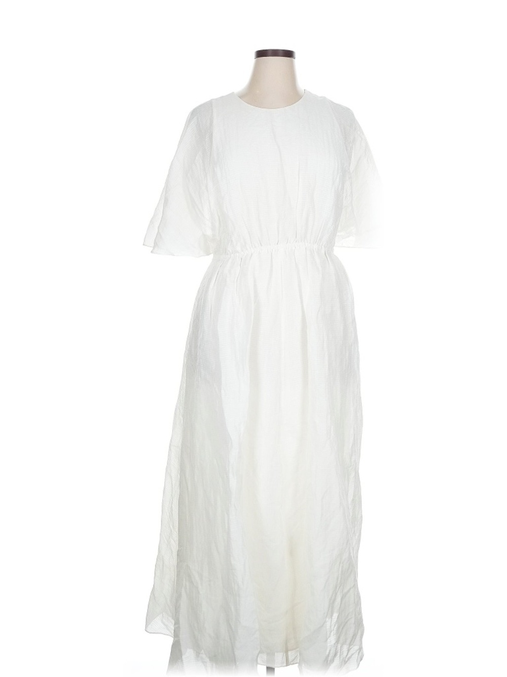 Banana Republic White Linen-Silk Cut-Out Maxi Dress Sz XL - Picture 3 of 9